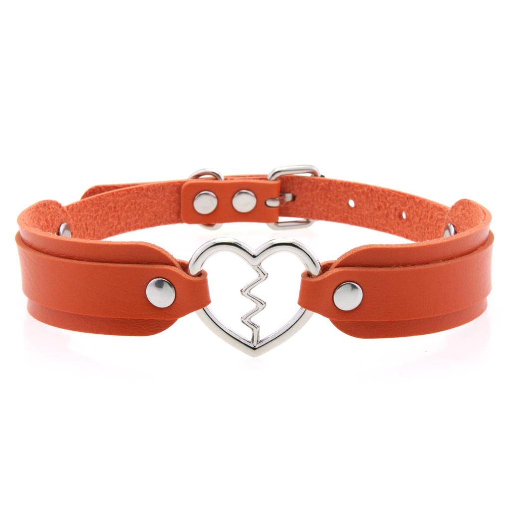 Collane con Ciondolo a Cuore Gotico Sexy alla Moda Vintage Gioielli Regalo Cuore Gotico in Pelle Collana Choker Punk da Donna Harajuku
