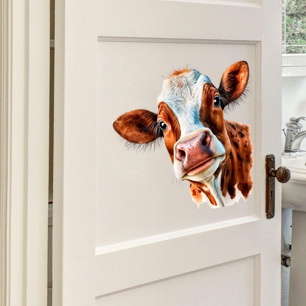 Cow Head Removable Wall & Glass Sticker for Living Room & Bedroom - MLC112
