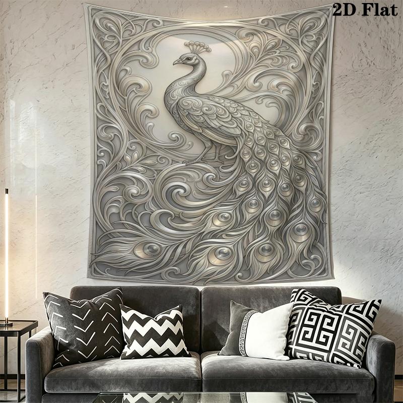 Peacock Wall Tapestry Aesthetic Wall Hanging Printed Fabric Blanket Decorative Tapestries for Bedroom Living Room Home Decor