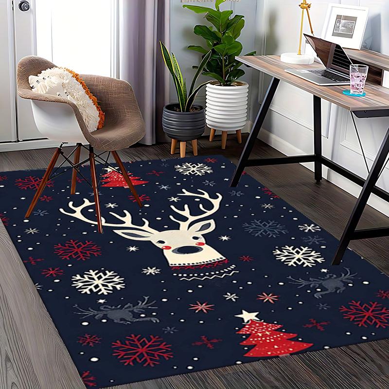 Christmas Deer Chair Mat - Anime Cartoon Design, Non-Slip Carpet for Office, Home Decor, Living Room, Bedroom, Gaming Room & Dormitory.R067