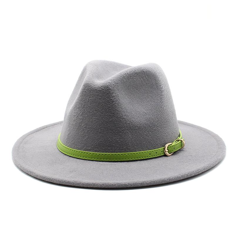 Men'S And Women'S Woolen Top Hats, Gentlemen'S Jazz Hats, Flat-Brimmed Big Eaves