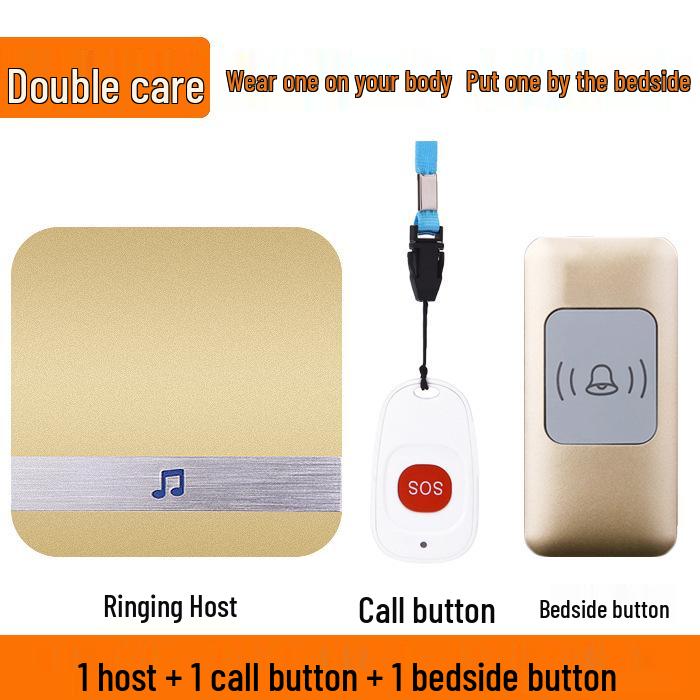 Wireless One-Button Emergency Alarm for Elderly - Caregiver Call System Gold