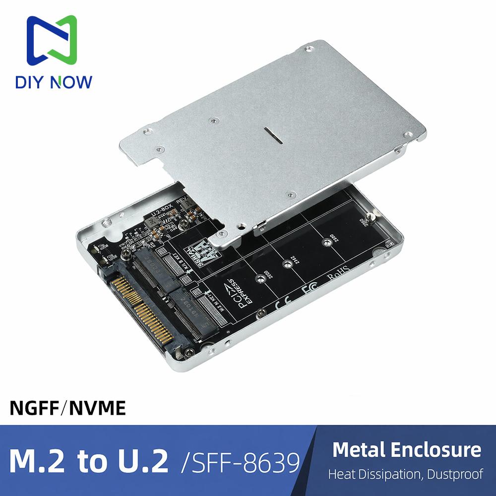 M.2 NVMe To U.2 SFF-8639 Adapter Aluminum Enclosure PCIe 32Gbps SSD Converter for Server NAS Windows Linux Plug and Play