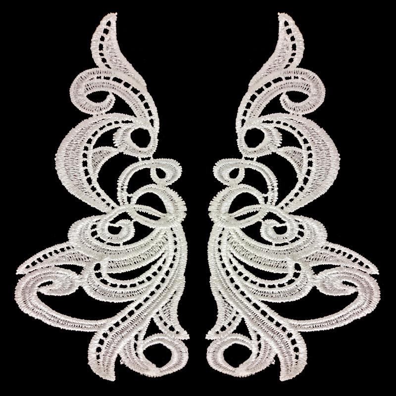 

Water soluble embroidery lace three-dimensional hollow DIY lace accessories embroidery flower pieces polyester symmetrical flowers multi-color spot white