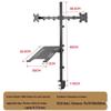 Desk Clamp Dual Monitor Laptop Stand with Wireless Charging