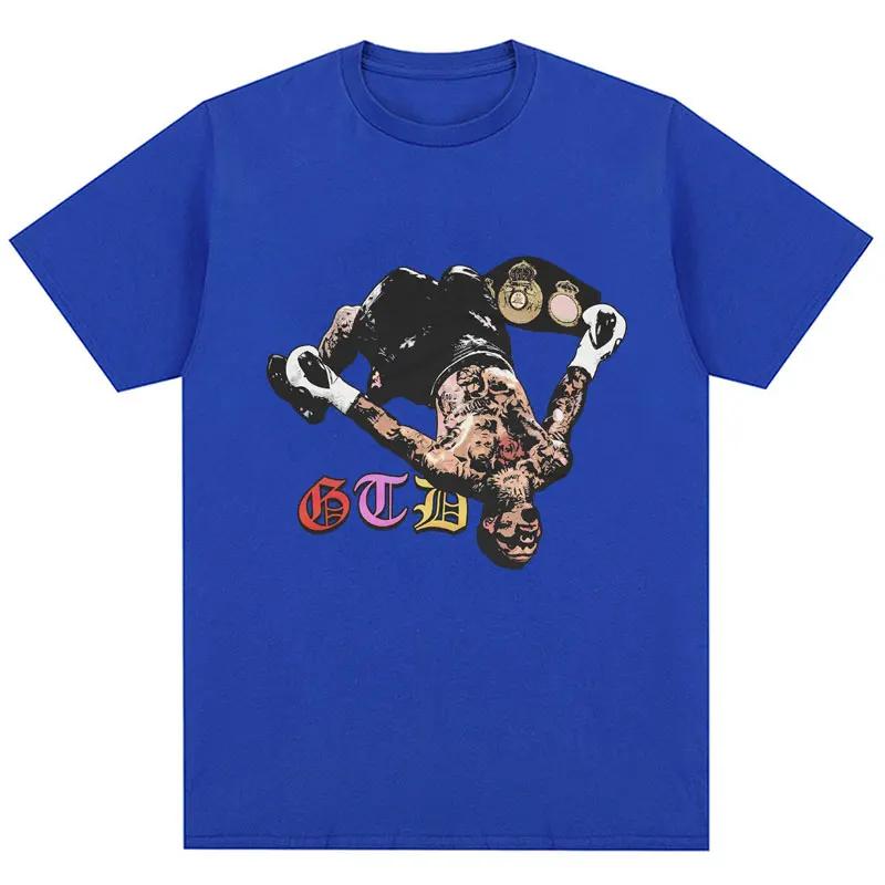 Sommer Herren Tank Gervonta Davis Boxchampion Figur Print 100% reine Baumwolle Kurzarm Streetwear