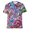 Barevná trička pro muže s 3D potiskem, neonové abstraktní tričko s krátkým rukávem