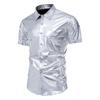 Camicia da Uomo Nightclub Disco Manica Corta Camicia Lucida Abito da Festa Danzante Camicie per Uomo Abbigliamento
