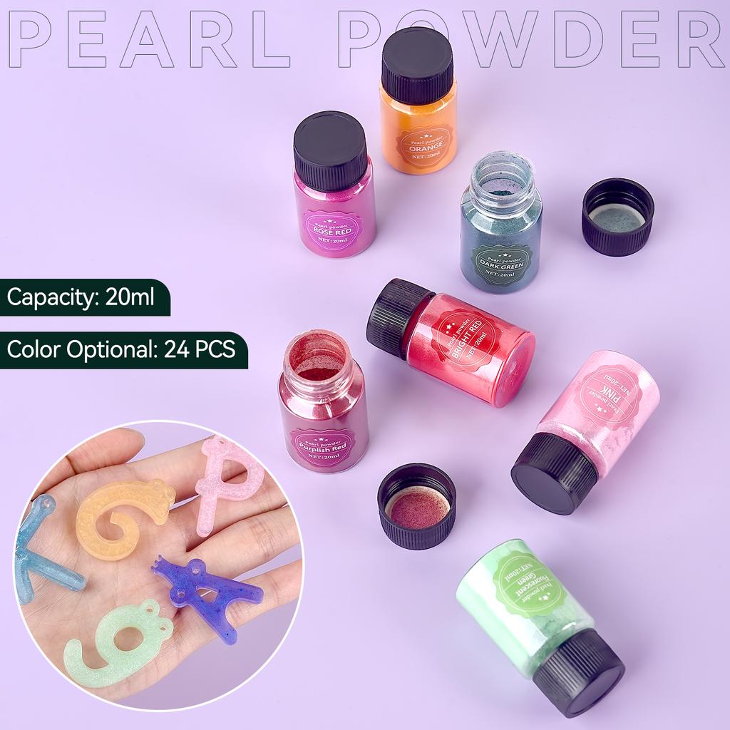 24 Color 10g Epoxy Resin Dye Mica Powder Powdered Pigments Set Resin Mica Pearlescent Resin Pearl Box-Packed Micas Colorants