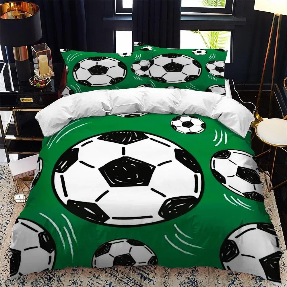 Soccer FootBall Comfortable Duvet Quilt Cover Pillowcase Bedding Set Children Bedroom Decoration Home Textile