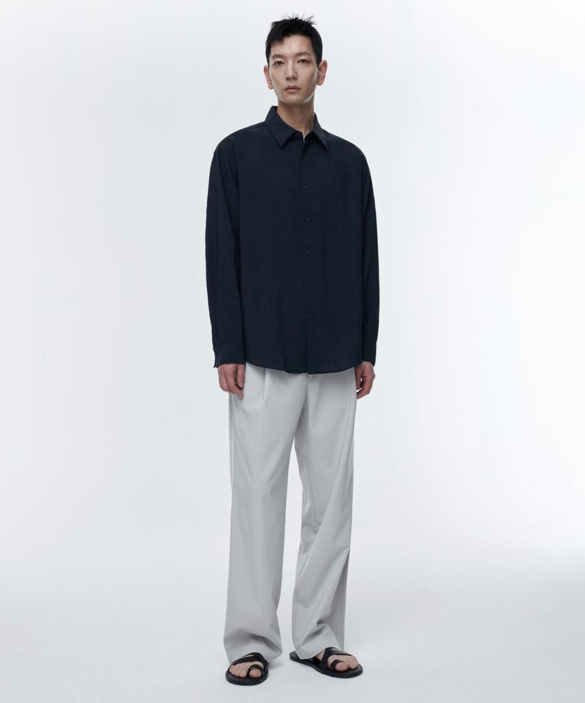 Musinsa Standard [Cooltandard] One-Pleat Wide Elastic Waist Slacks [Light Gray]