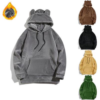 Beliebter Unisex Plüsch-Hoodie für Herbst/Winter – Lässige lockere Passform für Zuhause und Draußen