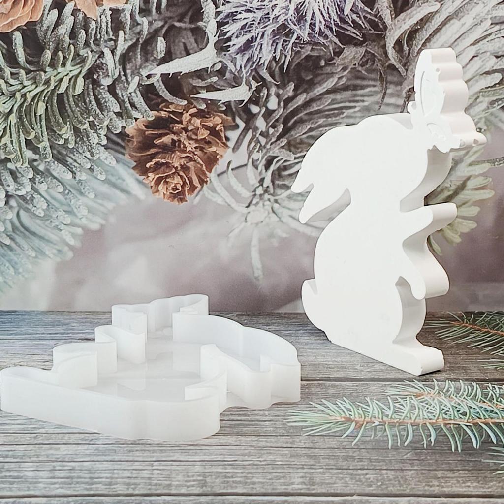 Silicone Candle Molds Non-Stick Bunny Mould Butterfly Design Non-Stick Wax Molds For Candle Making For Easter Spring Crafting