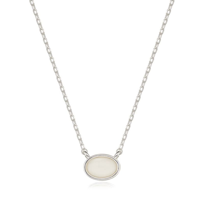 PAIGEFLYNN JEWELRY [925 Silver] Mu Pale Oval Necklace