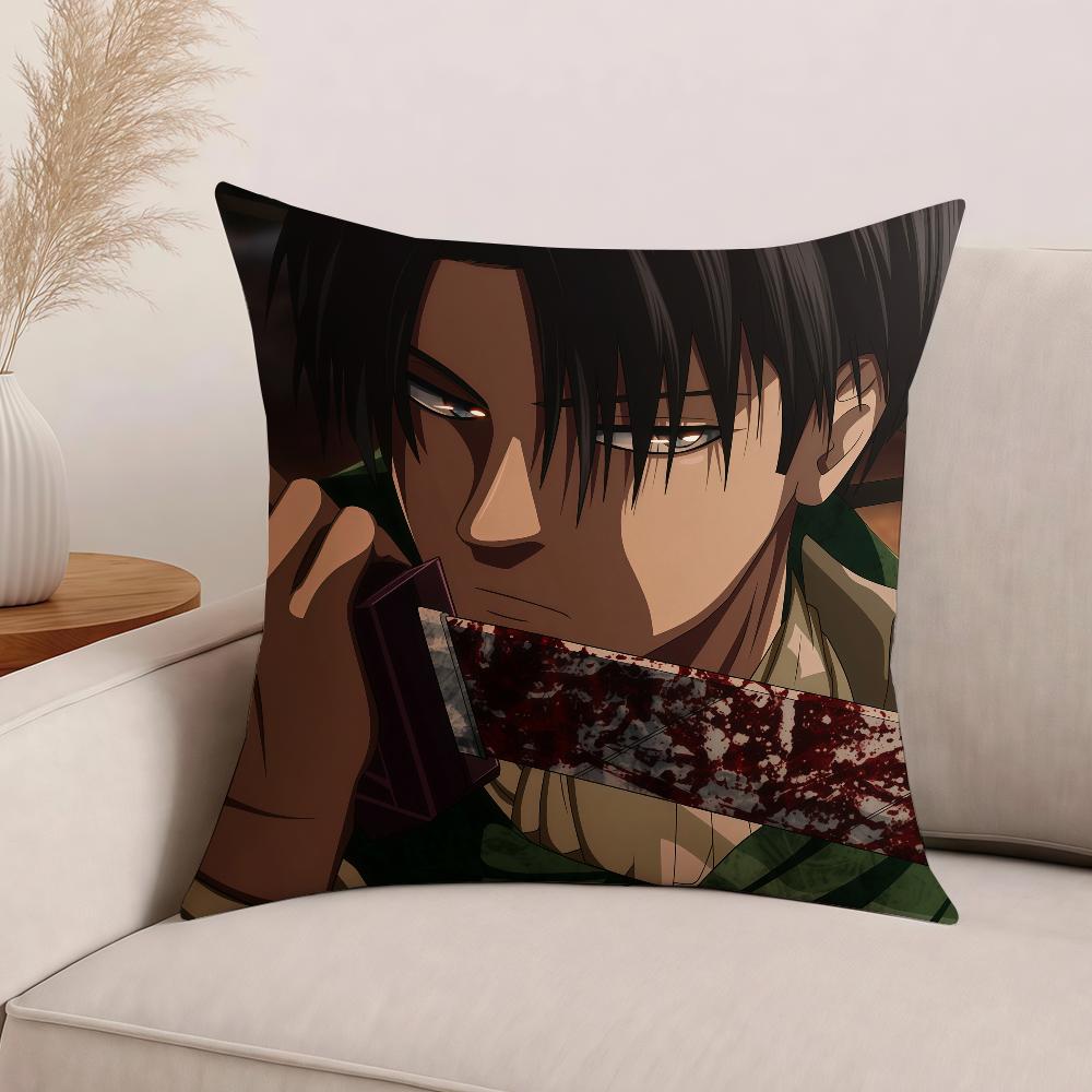 Anime Attack On Titan Levi Ackerman Pillow Case Office Cushions Suitable For Sofa Car Bedroom Decorative Cushion Cover