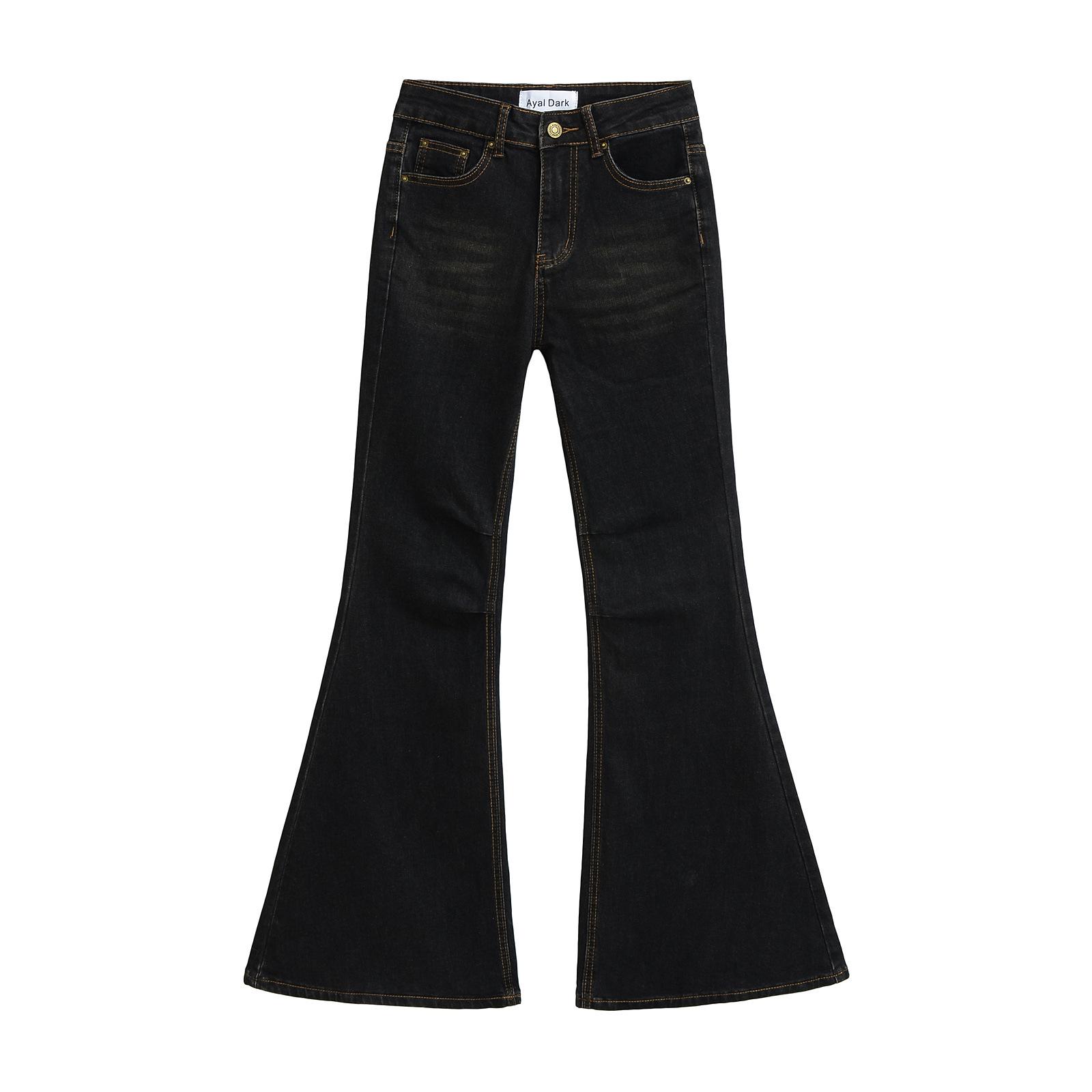 

Американские Ретро Потертые Эластичные Джинсы - Женские Микро-клеш Брюки с Эффектом Подтяжки Бедер, Коллекция Ранней Весны 2025 Extra Small