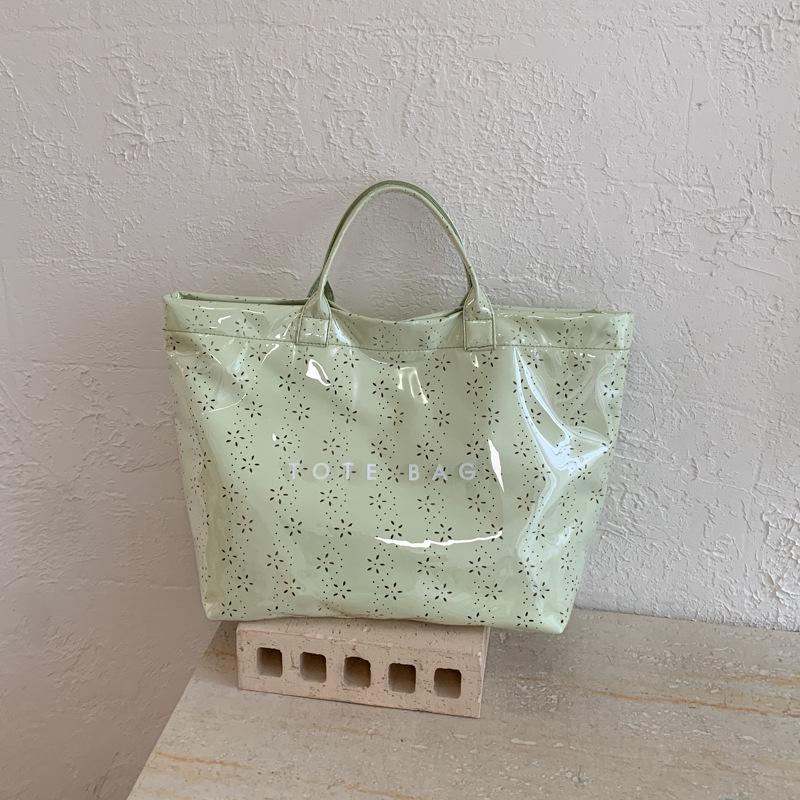 Прозрачная ПВХ сумка-желе большого объема - Модная, водонепроницаемая, легкая сумка-тоут для работы и поездок зелёный