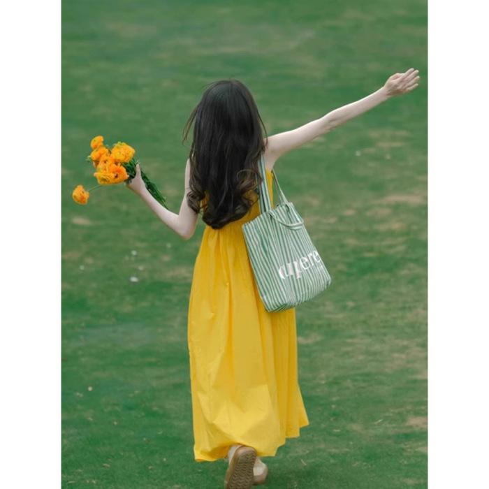 Sicilian style suspender dress for women s summer beautiful atmosphere seaside travel and vacation wear photo long skirt S