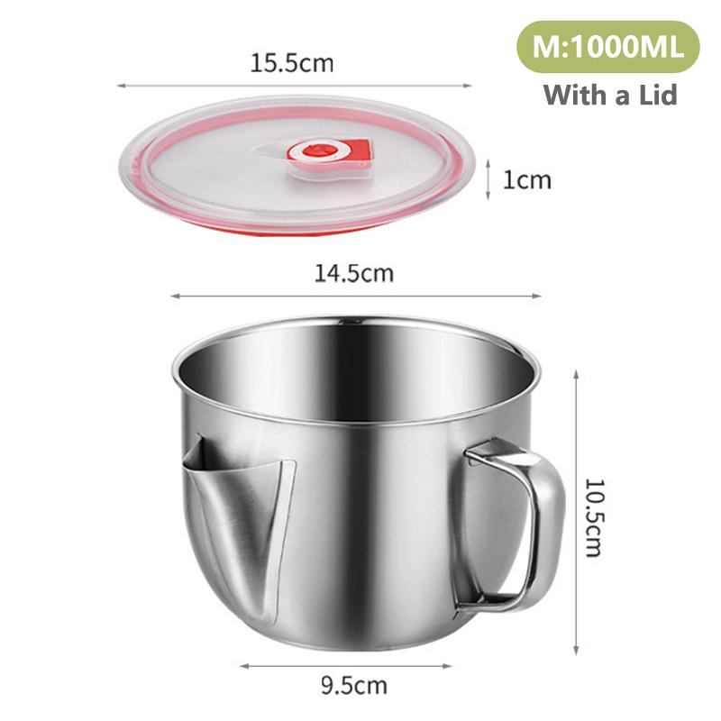 

Жироотделитель с крышкой и двойным носиком, Ситечко для соуса и подливы из нержавеющей стали для бульона, супа, рагу, Ручка с холодным касанием D