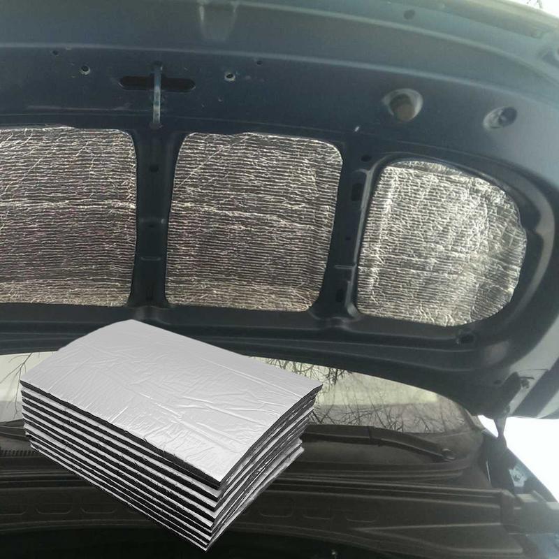 Sound Deadener For Cars 10pcs Hood Insulation Pad Automotive Noise Deadening Mat With Adhesive Backing Heat Sound Deadening