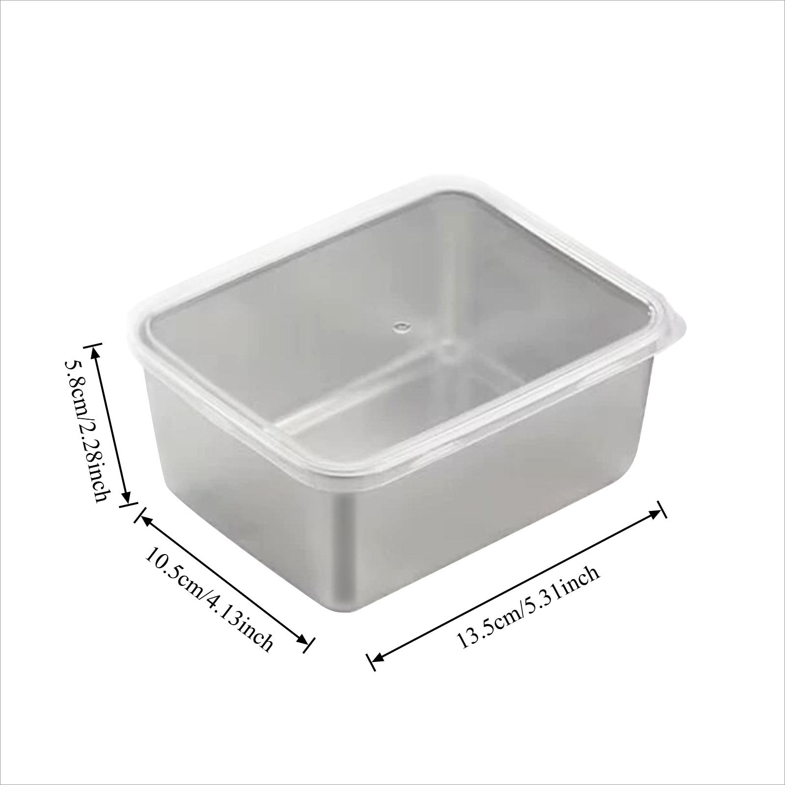 

Stainless Steel Fresh-keeping Box with Sealed Lid Leak Proof Plastic Lid Airtight Storage Box Thicken Freezer Lunch Box Containe