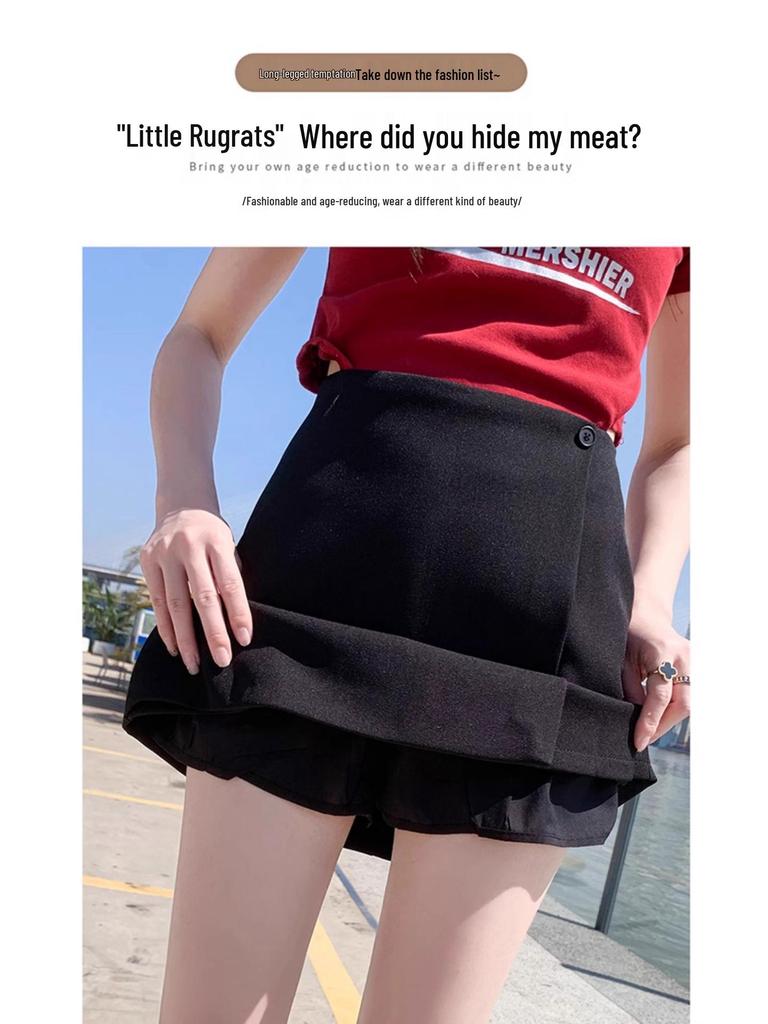 Women's Irregular High-Waist A-Line Skirt - Spring/Summer 2025 Bodycon Style, Anti-Exposure, Professional Casual Wear