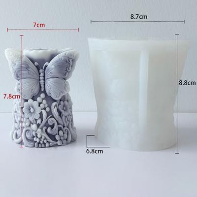 3d Candle Mold Flexible Diy Candle Making Mold Butterfly Relief Mold Non-Deformable For Creative Diy Soap Crafting Gift Making