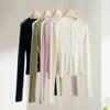 Skinny Round Neck Slim-fit Knitted Cardigan Women's Early Autumn Thin Thin Pit Strip Inner Bottoming Shirt Top