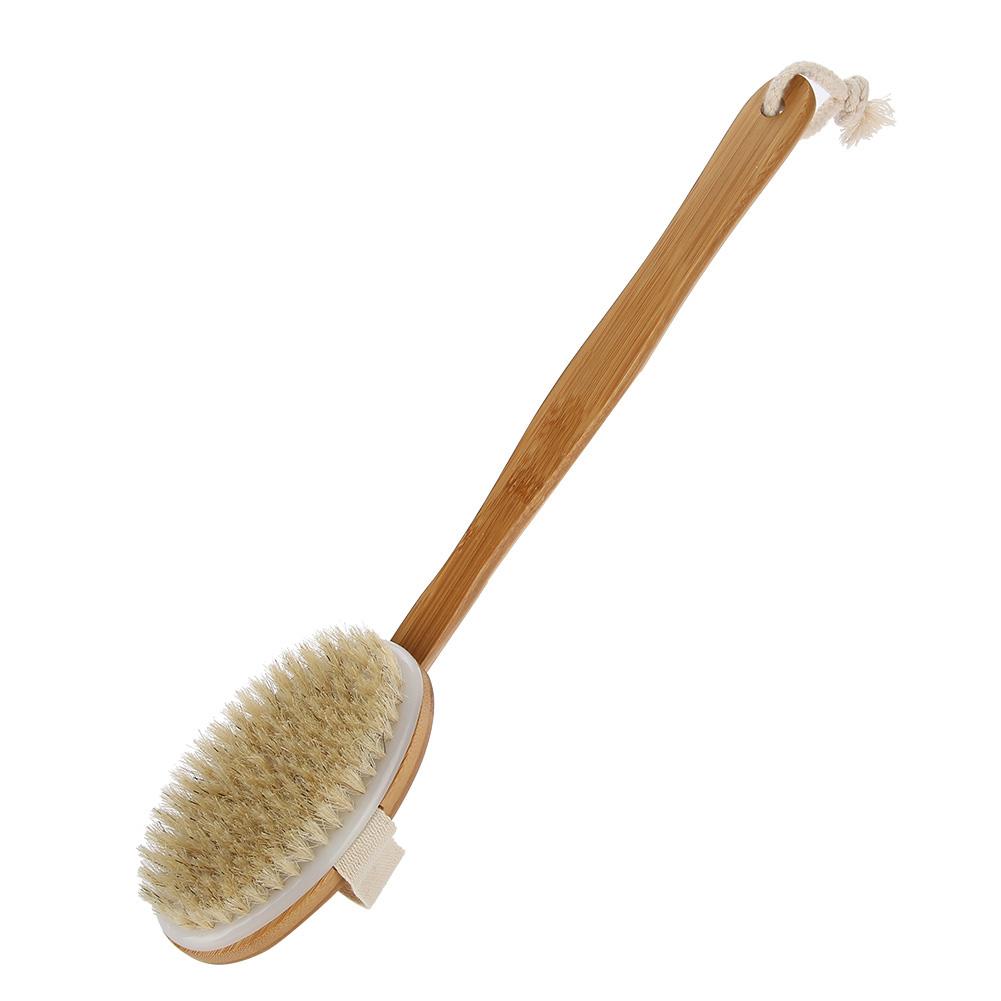 Long Bath Shower Body Brush Bristles Brushing Exfoliating Skin Cleaning Care Brush Massager