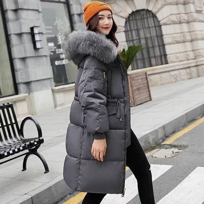 Winter New Hooded Medium and Long Big Fur Collar Fashion Versatile Cotton-padded Clothes Women's Coat
