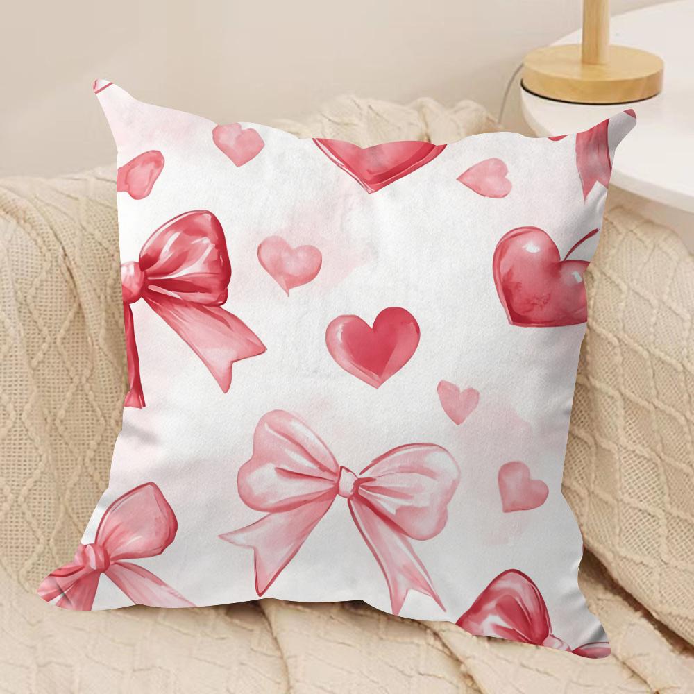 Valentines Day Cushion Cover Pillowcase Ultra Soft Skin Friendly Fabric Cloud Like Comfort Concealed Zipper