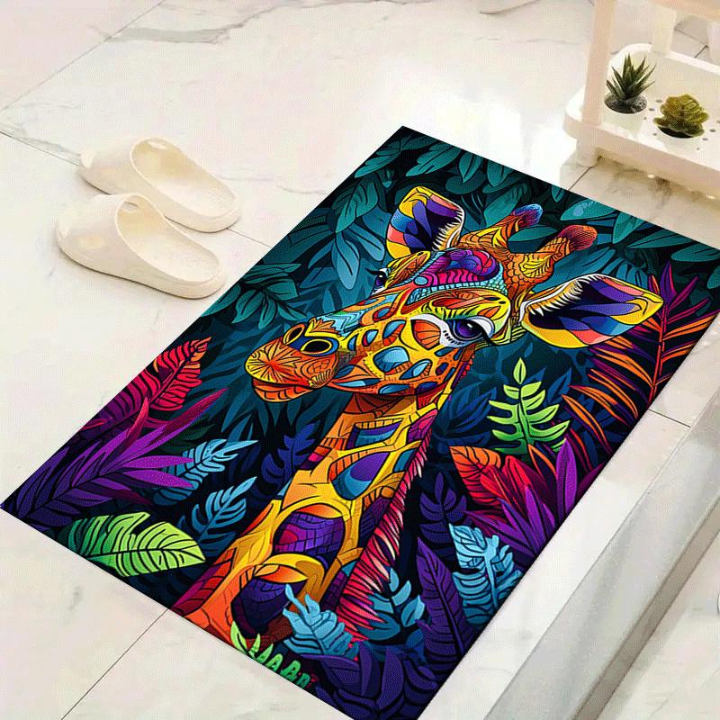 

1pc Giraffe Design Area Rug - Soft, Anti-Slip, and Durable Gaming Room Decor for Bedroom 60cm by 90cm