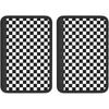 Black White Checkered Print Seatbelt Pads Fits Cars Trucks SUV Sedans Air Permeability Car Seatbelt Strap Cover, Racing Pattern Auto Interior