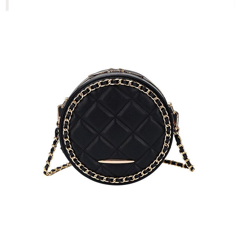 

Модные женские сумки через плечо с ромбовидной решеткой, модные маленькие круглые сумки на одно плечо, повседневные сумки из искусственной кожи на молнии