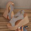 Sandalen Damen Frühling und Sommer Bequem Lässig Netz Damen Schuhe Plateau Keilabsatz Große Größe Sportsandalen