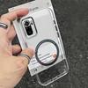 Case for Xiaomi Redmi Note 10S 4G,10 4G,POCO M5s Minimal Semi-Transparent Magnetic Casing Raised Electroplated Lens Bezel Anti-Slip Drop Resistant