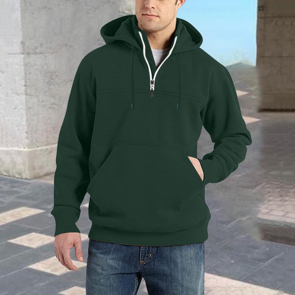 Herren Stehkragen Reißverschluss Kapuzenpullover Sport- und Freizeit-Hoodie