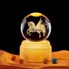 Unicorn Wing 3D Crystal Ball Night Light with Rotating Colorful LED Bluetooth Base