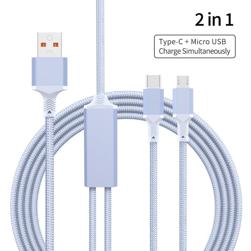New Design 2-in-1 Hexagonal Braided PD100W USB Type-C Fast Charging Cable for iPhone 16/15 for for