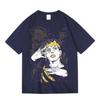 Jojo's Wonderful Adventure Shore Partner Cartoon Japanese Anime Print T-shirt Crew Neck Men's and Women's Short Sleeves Summer