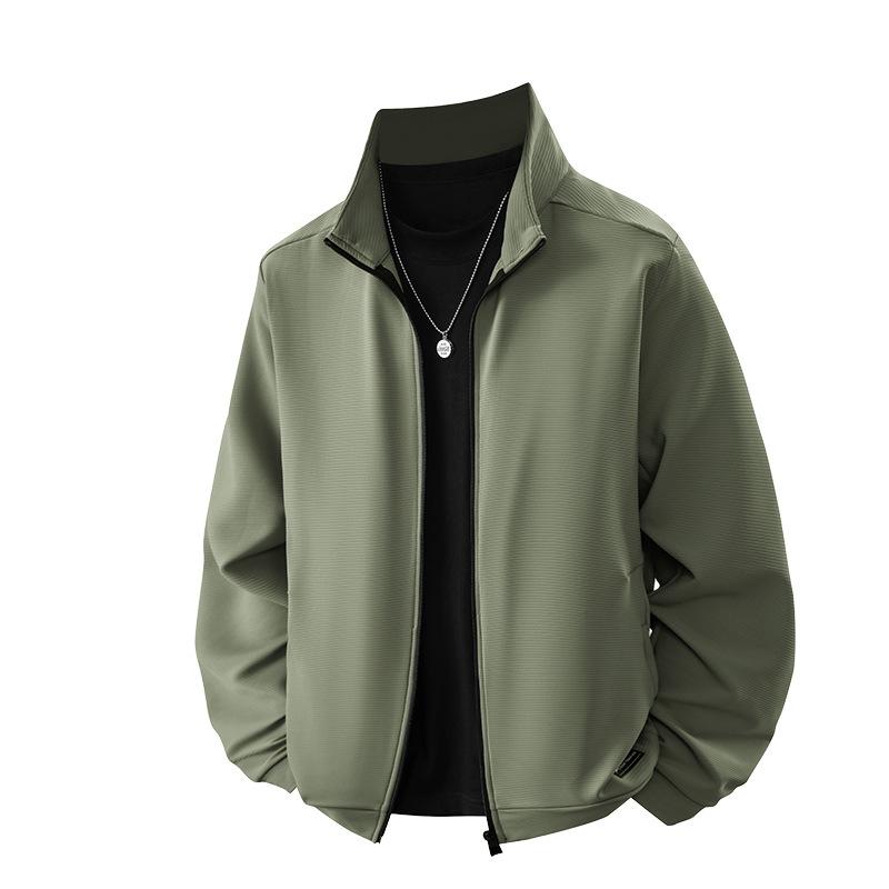 Autumn and Winter New Outdoor Solid Color Stand-up Collar Jacket Men's Casual Sports Jacket