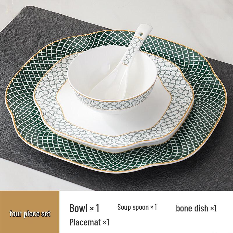 Premium Chinese Bone China Ruyi Display Plate Set