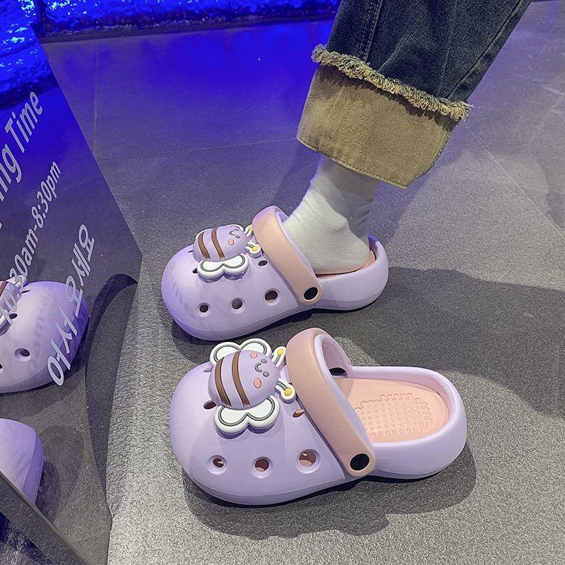 Non-slip hole shoes, dirt-resistant and non-smelly bag head drag women 2025 summer and autumn new cute student dormitory slippers women's outer wear