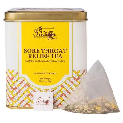 The Indian Chai – Sore Throat Relief Tea 30 Pyramid Tea Bags | Boosts Immunity, Clears Respiratory Passages, Embrace Natural Wellness | Herbal Tea