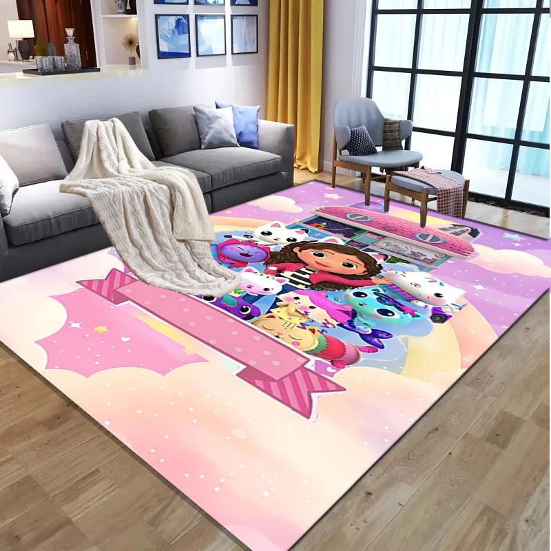 Gabby's Dollhouse Pattern Rug, Indoor/Outdoor Mat, for Picnic, Gameroom, Bedroom, Office, Living Room, Home Decor Carpet, Birthday Gift