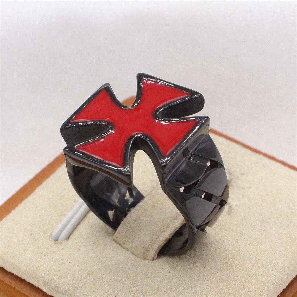 Cross Solid Ring 316L Stainless Steel Punk Jesus Cross Man Ring Jewellery Size 7-13 7
