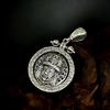 S925 Sterling Silver Double-Sided Tibetan God of Wealth Jaki Lham Pendant - Unisex Necklace