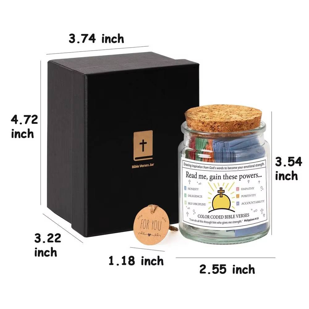 Glass Christian Bible Jar Pot  Priere Different Moods Bible Notes Cadeaux Chretiens Used For Emotions And Feelings Scripture