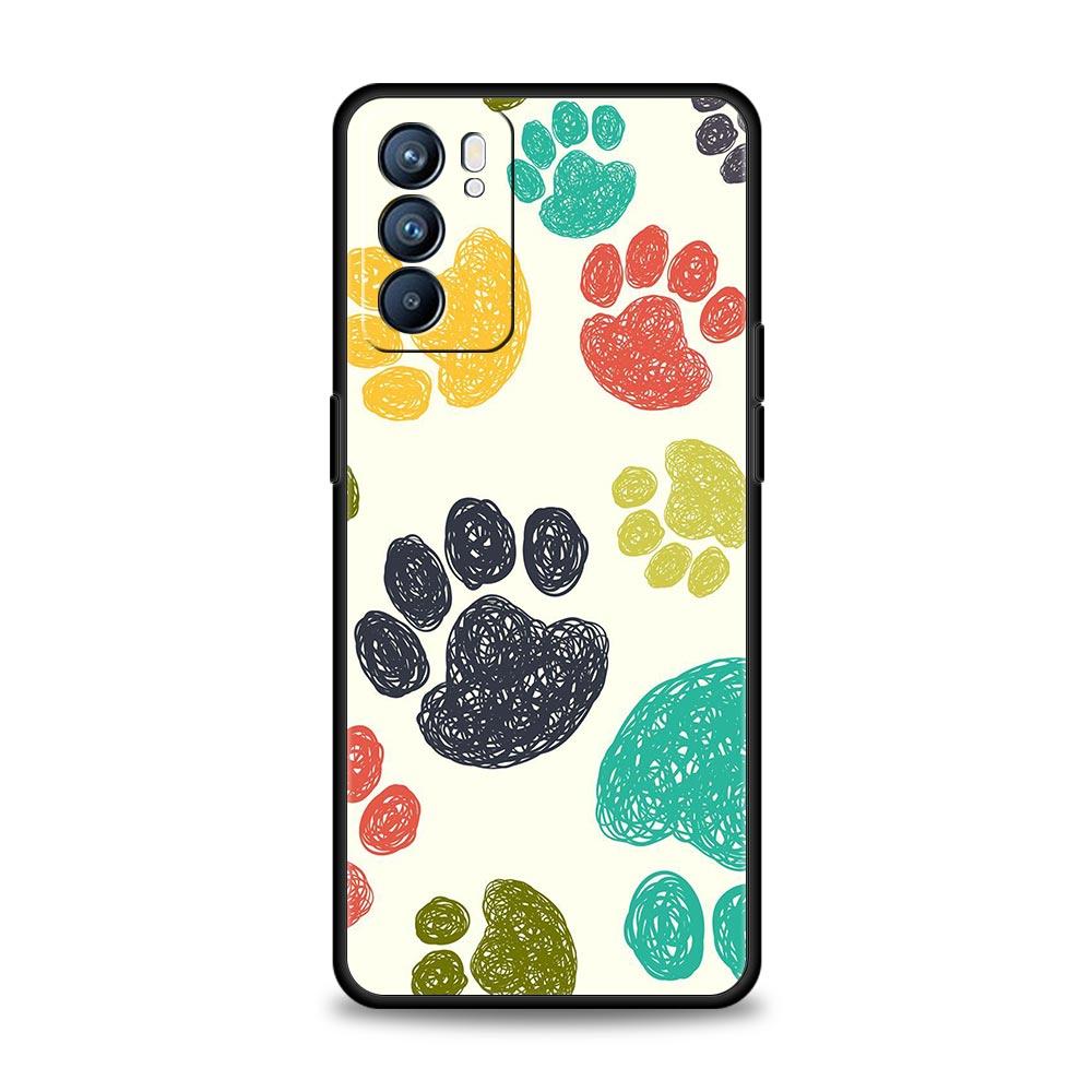 Dog Paw Phone Case For Oppo Reno13 Reno12 Reno11 F Reno10 Pro A54 5G Find X5 A53 A52 A9 A17 A57 A78 4G A79 A80 A98 Cover