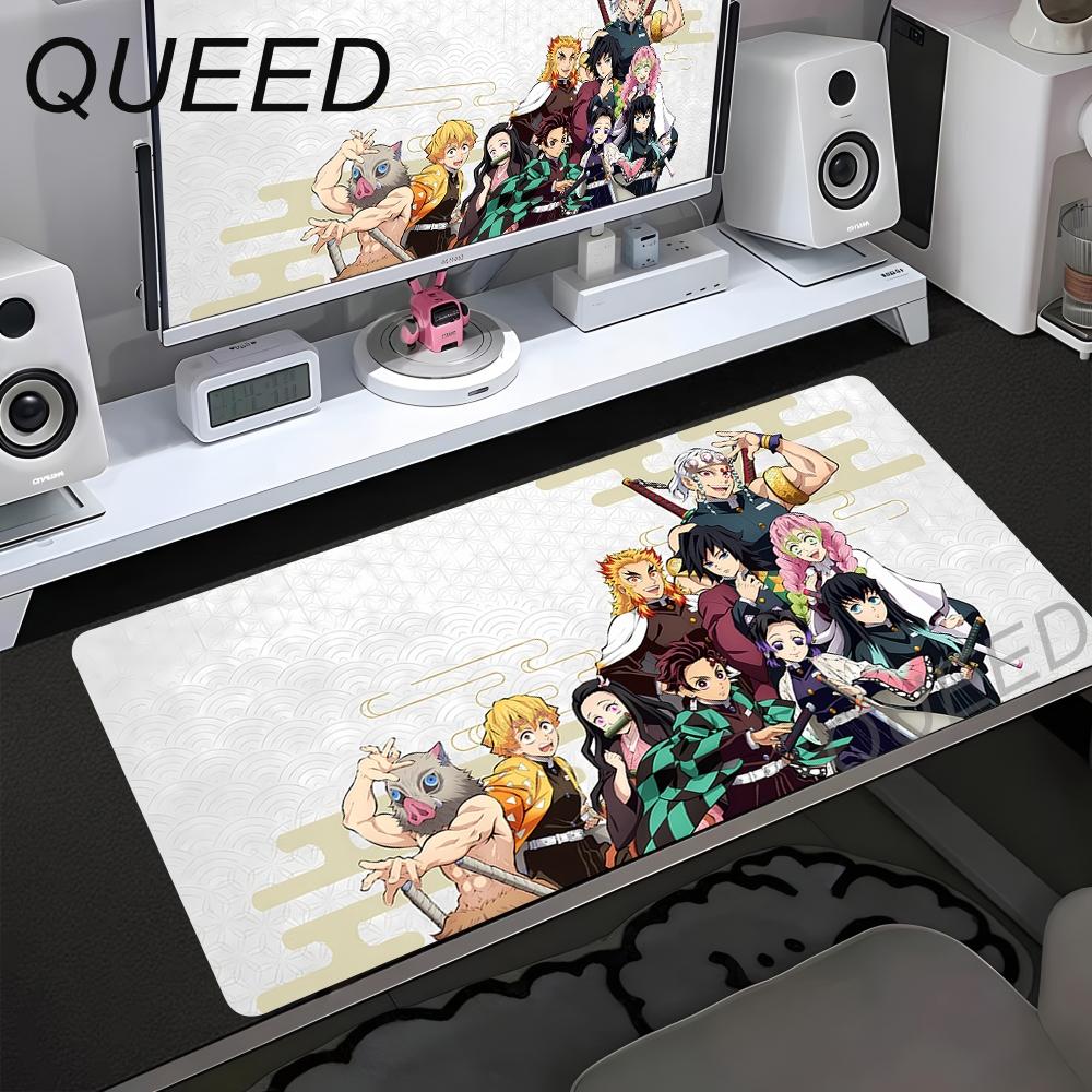 Computer Table Mat Keyboard Desk Pads Anime Mouse Pad Kawaii Girl Mausepad 900x400mm Rubber Non-slip Mouse Mats Demon Slayers XL